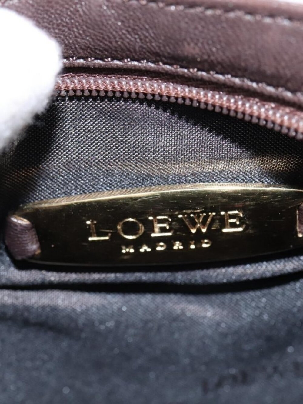 Authentic LOEWE Anagram Pouch Shoulder Bag Leather Dark Brown - Picture 2 of 16